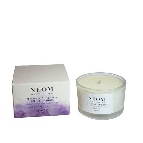 Neom Scent to PERFECT NIGHT'S SLEEP Candle 75g Travel Size Lavender Basil - Picture 2 of 10